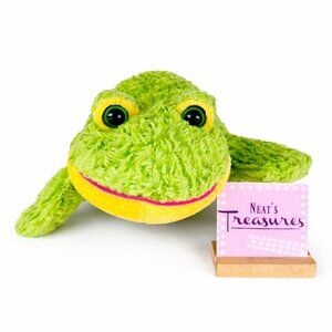 Caltoy LAYING FROG Green Yellow Big Eyes 18" Stuffed Animal Amphibian Plush